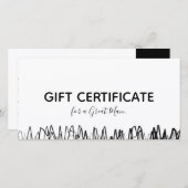 Barber Shop Geschenkgutschein Schwarze Sketch Einf Dankeskarte (Vorne/Hinten)