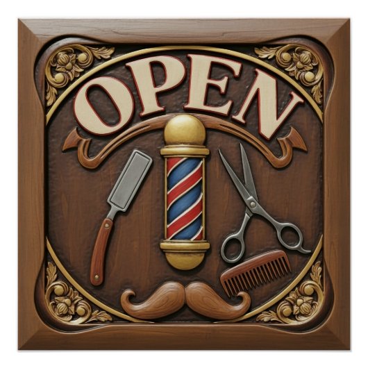 Barber shop Glossy Poster (Vorderseite)
