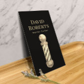 Barber Shop Gold Barber Pole Barbershop Haar Visitenkarte