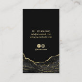 Barber Shop Gold Marmor Barbershop Friseur Stylist Visitenkarte (Rückseite)