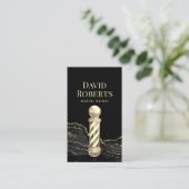 Barber Shop Gold Marmor Barbershop Friseur Stylist Visitenkarte (Stehend Vorderseite)