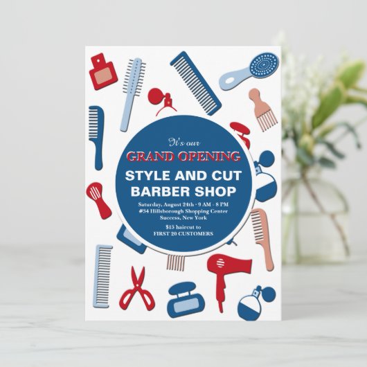 Barber Shop Grand Opening Ankündigung (Stehend Vorderseite)