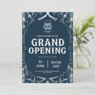 Barber Shop Grand Opening Einladung