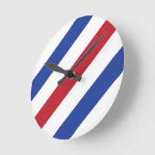 Barber Shop Haare Stylist Minimalistisch Blue Red Runde Wanduhr (Winkel)