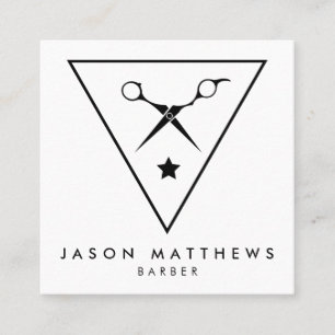BARBER SHOP Haarschnitt & Shave Quadratische Visitenkarte
