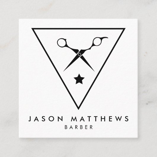 BARBER SHOP | Haarschnitt & Shave Quadratische Visitenkarte (Vorderseite)