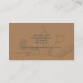 Barber Shop Haartrockner Comb Navy Brown Visitenkarte (Rückseite)