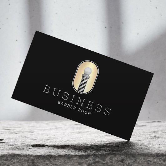 Barber Shop Hair Stylist Modernes Barber Pole Logo Visitenkarte