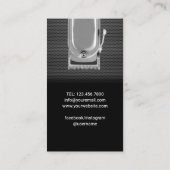 Barber Shop Hair Stylist Modernes Schwarzes Metall Visitenkarte (Rückseite)