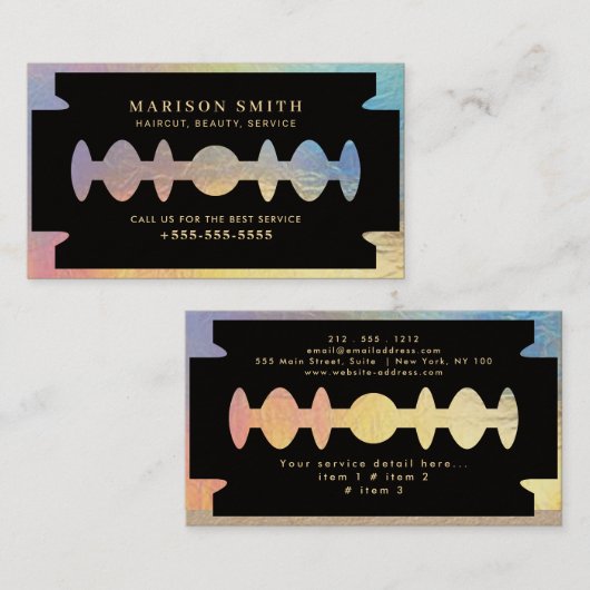 Barber Shop Hair Visitenkarte (Vorne/Hinten)