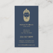 Barber Shop Hipster Bart Schnurrbart Gold Visitenkarte (Rückseite)