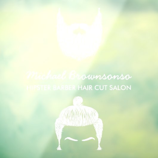 Barber Shop Hipster Bartmuskeln weiß Fensteraufkleber (Blatt 3)