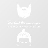 Barber Shop Hipster Bartmuskeln weiß Fensteraufkleber (Blatt)