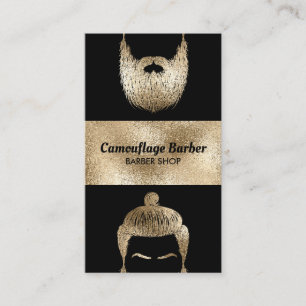 Barber Shop Hipster Gold glänzend Visitenkarte