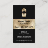 Barber Shop hipster gold sparkling Visitenkarte (Rückseite)