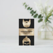 Barber Shop hipster gold sparkling Visitenkarte (Stehend Vorderseite)