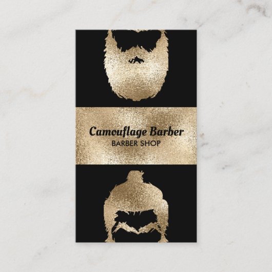 Barber Shop hipster gold sparkling Visitenkarte (Vorderseite)