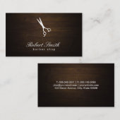 Barber Shop Holz Hintergrund Vignette Visitenkarte (Vorne/Hinten)