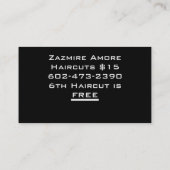 Barber-Shop-Karten von Zazmire Visitenkarte (Rückseite)