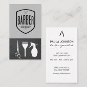 Barber Shop Leather | Business Card mit Shave-Blad Visitenkarte (Vorne/Hinten)