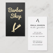 Barber Shop Leather | Shave Blade Visitenkarte (Vorne/Hinten)