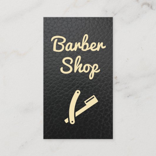 Barber Shop Leather | Shave Blade Visitenkarte (Vorderseite)