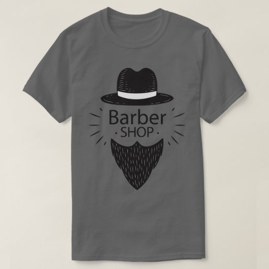 Barber Shop Long Mustache T-Shirt (Design vorne)