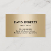 Barber Shop Luxury Red & Gold Friseur Visitenkarte (Rückseite)