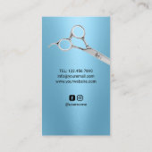 Barber Shop Master Barber Modern Blue Barbershop Visitenkarte (Rückseite)