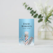 Barber Shop Master Barber Modern Blue Barbershop Visitenkarte (Stehend Vorderseite)