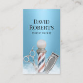 Barber Shop Master Barber Modern Blue Barbershop Visitenkarte (Vorderseite)