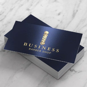 Barber Shop Moderne Navy & Gold Hair Stylist Visitenkarte