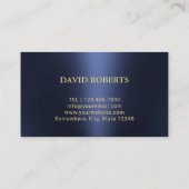 Barber Shop Moderne Navy & Gold Hair Stylist Visitenkarte (Rückseite)