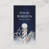 Barber Shop Navy Blue Beruflich Barbershop Visitenkarte (Vorderseite)