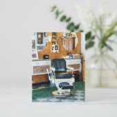 Barber Shop One Chair Postkarte (Stehend Vorderseite)