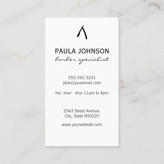 Barber Shop Polen | Schneidwerkzeuge Visitenkarte (Rückseite)