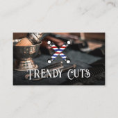 Barber Shop Poles Logo | Haarschneidmittel Visitenkarte (Vorderseite)