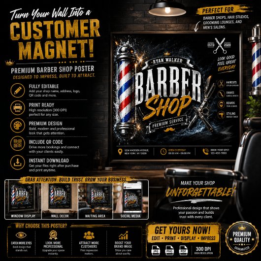 Barber Shop Poster | Friseurwerbung Design