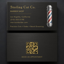 Barber Shop QR-Code Metallisch Professionell