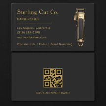 Barber Shop QR-Code Schwarz & Gold Professionell