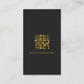Barber Shop QR-Code Schwarz Visitenkarte (Rückseite)