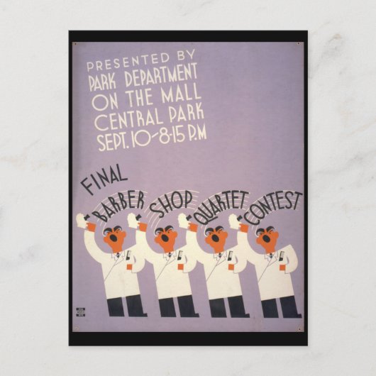 Barber Shop Quartett Postkarte (Vorderseite)