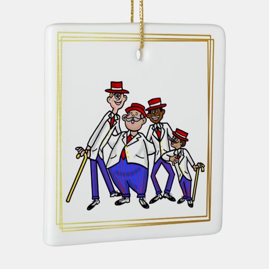 Barber Shop Quartett Weihnachtsdekoration Keramikornament (Rechts)