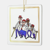 Barber Shop Quartett Weihnachtsdekoration Keramikornament (Links)