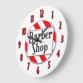 Barber Shop Red White Retuschieruhr Große Wanduhr (Winkel)