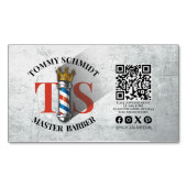 Barber Shop Royal Crown Barber Pole Friseur Salon Magnetische Visitenkarte (Vorderseite)