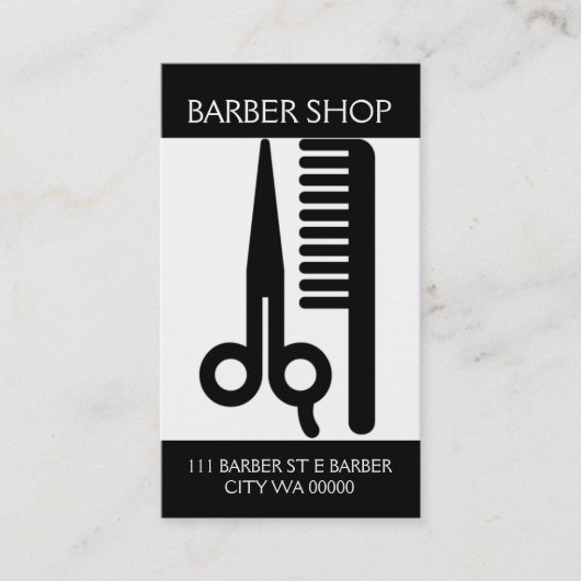 Barber Shop Salon Beauty Business Card Visitenkarte (Vorderseite)