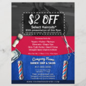 Barber Shop & Salon Individualisierbare Couponvorl Flyer (Hinten)