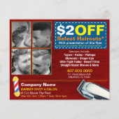 Barber Shop & Salon Individuell anpassbare Couponv Flyer (Vorne)