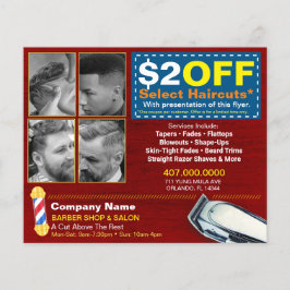 Barber Shop & Salon Individuell anpassbare Couponv Flyer